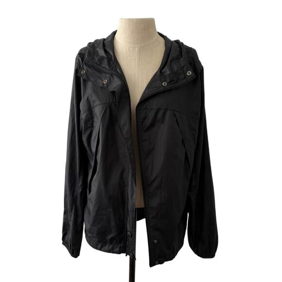 Lucy Lightweight Black Hooded Running Jacket Size S Wind-Resistant Activewear - Picture 2 of 4